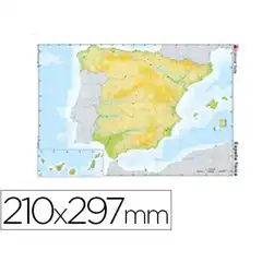 MAPA MUDO TEIDE COLOR A4 ESPAÑA -FISICO 24596