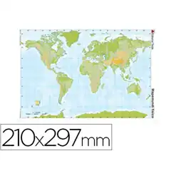 MAPA MUDO TEIDE COLOR A4 PLANISFERIO FISICO 24598