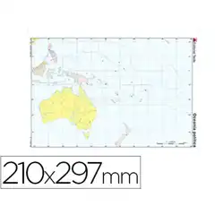 Material MAPA MUDO TEIDE COLOR A4 OCEANIA-POLITICO 24682