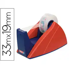 Material PORTARROLLO SOBREMESA TESA ROJO-AZUL CON CUCHILLA DE CORTE RECTO P/ CINTAS DE HASTA 33 M X 19 MM 27223