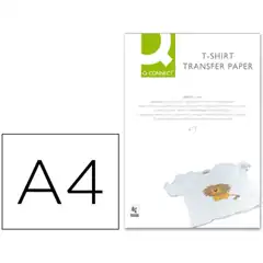 Material PAPEL Q-CONNECT TRANSFERENCIA P/ TELA KF01430 A4 -BOLSA DE 10 HJ 27871