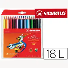 Material LAPICES DE COLORES STABILO TRIO CAJA DE 18 COLORES 28517