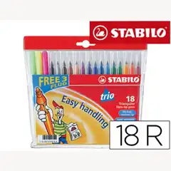 Material ROTULADOR STABILO TRIO CAJA DE 18 COLORES 28518