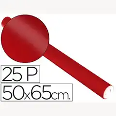 PAPEL METALIZADO ROJO ROLLO 25 HJ TREPADO 50X65 CM 29140