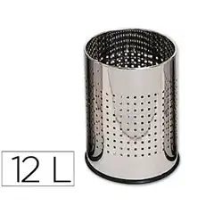 PAPELERA METALICA GY9903 PERFORADA CROMADA 250X325 MM 29629
