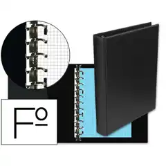 CARPETA MULTIFIN ALFA 3005-G 16 ANILLAS 40 MM PLASTICO Fº NEGRO 31350