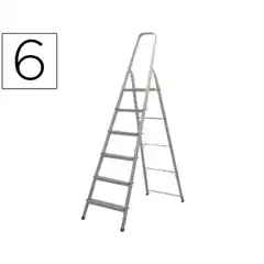 ESCALERA Q-CONNECT DE ALUMINIO6 PELDAÑOS 1203X510X1895 MM PESO MAXIMO 150 KG EN-131 31969