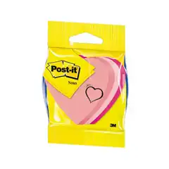 BLISTER PAPELERIA 3M 2007H CUBO DE NOTAS POST-IT TROQUELADO CORAZON 3 COLORES NEON 32399