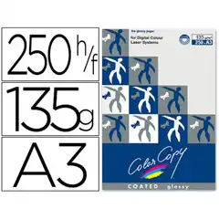 PAPEL FOTOCOPIADORA COLOR COPY GLOSSY DIN A3 135 GRAMOS PAQ. DE 250 HJ 32444