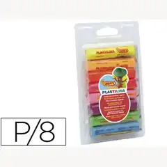 PLASTILINA JOVI FLUORESCENTE -BLISTER DE 8 BARRAS 28-F 32863
