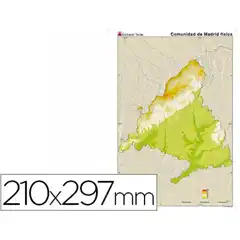 Material MAPA MUDO TEIDE COLOR A4 MADRID FISICO 34159