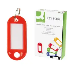 LLAVERO PORTAETIQUETAS Q-CONNECT EXPOSITOR DE 100 UNIDADES ROJO 34238