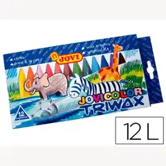 Material LAPICES CERA JOVICOLOR TRIANGULAR TRIWAX 12 COLORES 35606