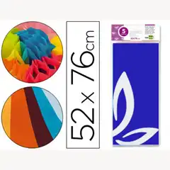 PAPEL SEDA LPP 52X76CM 18G/M2 BOLSA DE 5 HJ AZUL 36072