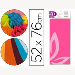 PAPEL SEDA LPP 52X76CM 18G/M2 BOLSA DE 5 HJ ROSA 36078