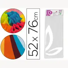 PAPEL SEDA LPP 52X76CM 18G/M2 BOLSA DE 5 HJ BLANCO 36082