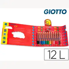 Material LAPICES DE COLORES GIOTTO BEBE CAJA DE 12 LAPICES 36355