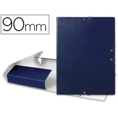 CARPETA PROYECTOS LIDERPAPEL Fº LOMO 90MM CARTON GOFRADO AZUL 37355