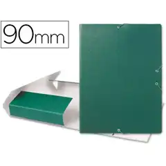 CARPETA PROYECTOS LIDERPAPEL Fº LOMO 90MM CARTON GOFRADO VERDE 37356