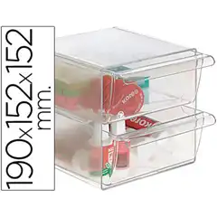 Material ARCHICUBO ARCHIVO 2000 2 CAJONES ORGANIZADOR MODULAR PLASTICO 190X152X152 MM INCLUYE 2 CLIPS DE SUJECION 37952