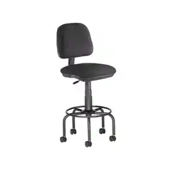 TABURETE CON RESPALDO ROCADA P/ MESA DE DIBUJO NEGRO REGULABLE EN ALTURA HASTA 725 MM TELA IGNIFUGA 37956