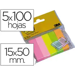 BLOC DE NOTAS ADHESIVAS QUITA Y PON POST-IT 15 X 50 MM COLORES SURTIDOS MININOTAS 670/5 38986