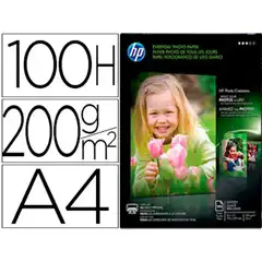 PAPEL HP PHOTO SEMI-GLOSSY 200G/M2 A4 100H 39833