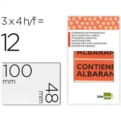 ETIQUETAS LIDERPAPEL CONTIENE ALBARAN SOBRE DE 4 H 100X48MM 42984