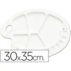 PALETA PLASTICO LIDERCOLOR OVALADA 17 HUECOS DIESTROS TAMAÑO 30X35CM 43009