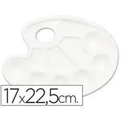 PALETA PLASTICA LIDERCOLOR OVALADA 10 HUECOS DIESTROS TAMAÑO 17X22,5CM 43010