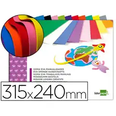 Material BLOC TRABAJOS MANUALES LPP GOMA EVA 240X315MM 10 HJ COLORES SURTIDOS 43368