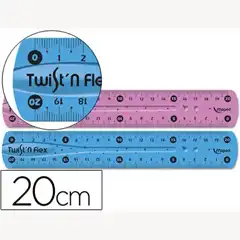 REGLA MAPED PLASTICO FLEXIBLE DE 20 CMS COLORES SURTIDOS 43744