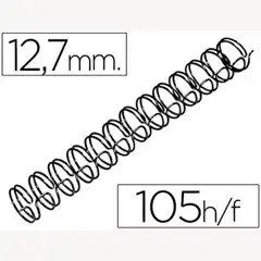 ESPIRAL WIRE 3:1 12,7 MM N.8 NEGRO CAPACIDAD 105 HJ CAJA DE 100 UNIDADES 43818