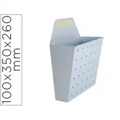 BUZON METALICO P/ PUBLICIDADPINTADO EN EPOXI 100 ANCHO 26CM ALTO 35CM FONDO SUP 13CM INFER 6CM PLATA 44227