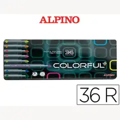 ROTULADOR ALPINO COLORFUL C/ DE 36 CAJA METAL 45627