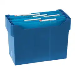 Material SOPORTE SOBREMESA CARPETAS COLGANTES AZUL DE POLIESTIRENO P/ FORMATO A4 CAPACIDAD 20 CARPETAS 46720