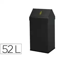 PAPELERA METALICA BASCULANTE GANCHOS INTERIORES ARO INFERIOR PVC ANCHO 32CM ALTO 65CM FONDO 25CM CAPACID 46731