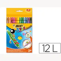 Material LAPICES CERA TURN&COLOUR BIC KIDS 12 COLORES 46755