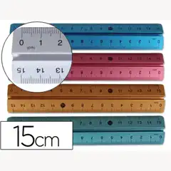 REGLA LPP 15 CM ALUMINIO COLORES SURTIDOS 48660
