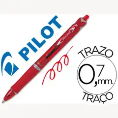 BOLIGRAFO PILOT ACROBALL ROJO TINTA ACEITE PUNTA DE BOLA DE 1,0MM RETRACTIL 48676