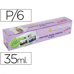 Material PINTURA LACA CRISTAL LA PAJARITA -SET DE 6 COLORES SURTIDOS +PINCEL 48821