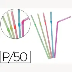 SORBETE FLEXIBLE FLUORESCENTE -PAQ. 50 UNIDADES 49271