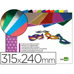 BLOC TRABAJOS MANUALES LPP CARTULINA METALIZADA 240X315MM 10 HJ COLORES SURTIDOS 50334