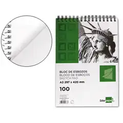 BLOC DIBUJO LPP ESBOZOS ESPIRAL A3 297X420MM 100 HJ 90G/M2 SIN RECUADRO DL06 50338