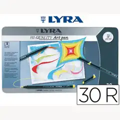 ROTULADOR LYRA HI-QUALITY CAJA METALICA 30 COLORES 51952