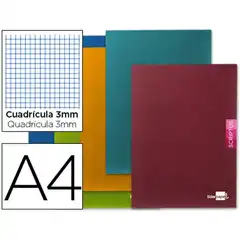 LIBRETA LIDERPAPEL SCRIPTUS A4 48 HJ 90G/M2 CUADRO 3MM CON MARGEN 52157