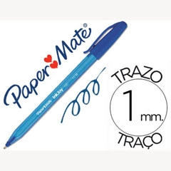 Material BOLIGRAFO PAPER MATE INKJOY 100 PUNTA MEDIA TRAZO 1MM AZUL 52730