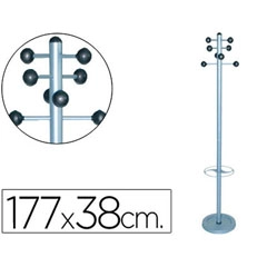 PERCHERO METALICO 626 CON P/GUERO -PIE 8 COLGADORES 1,77X38 CM 52779