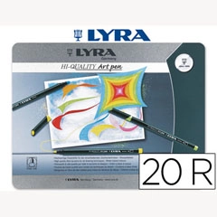 ROTULADOR LYRA HI-QUALITY ART PEN DE 20 COLORES CAJA METAL 53021