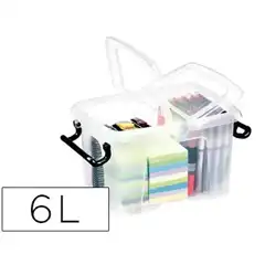 CONTENEDOR PLASTICO CEP 6 LITROS 305X224X182 MM TRANSPARENTE CON TAPA Y CIERRE HERMETICO 57161